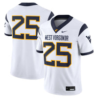 #25 West Virginia Mountaineers Nike Limited Away Game Jersey - White