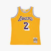 Los Angeles Lakers Mitchell & Ness Derek Fisher 1996 Swingman Authentic Jersey - Light Gold