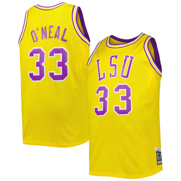 Shaquille O'Neal LSU Tigers 1990/91 Mitchell & Ness Big & Tall Swingman Jersey - Gold