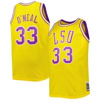 Shaquille O'Neal LSU Tigers 1990/91 Mitchell & Ness Big & Tall Swingman Jersey - Gold