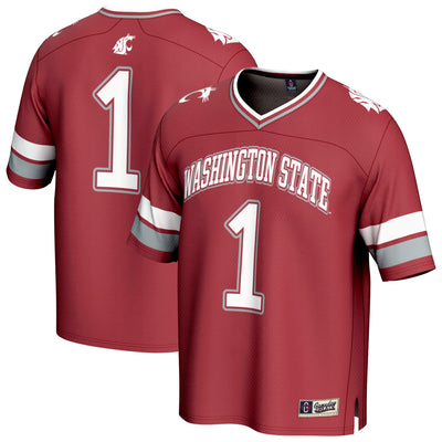 #1 Washington State Cougars GameDay Greats Lightweight Collegiate Football Fashion Jersey - Crimson
