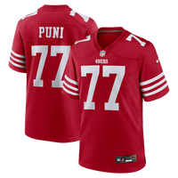 San Francisco 49ers Dominick Puni Nike Scarlet Team Game Jersey