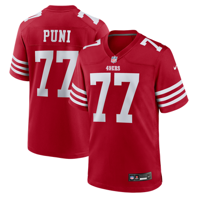 San Francisco 49ers Dominick Puni Nike Scarlet Team Game Jersey