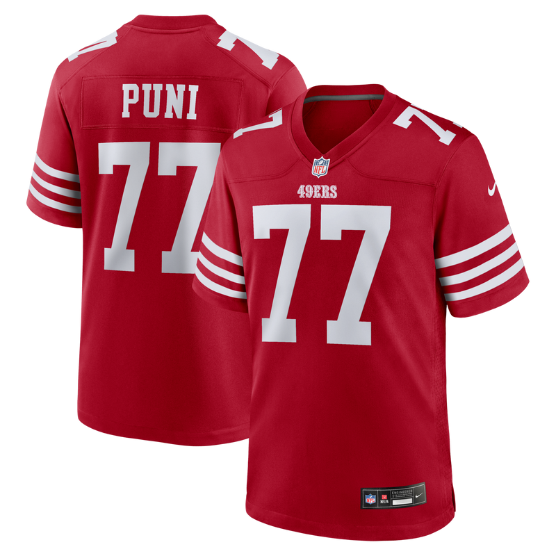 San Francisco 49ers Dominick Puni Nike Scarlet Team Game Jersey