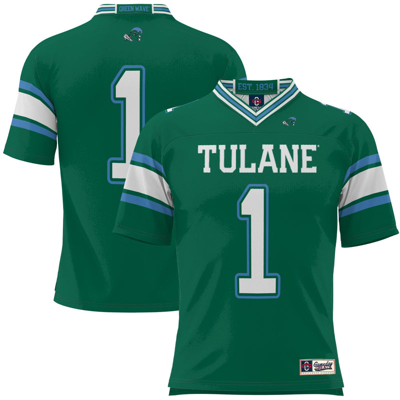 #1 Tulane Green Wave GameDay Greats Football Jersey - Green