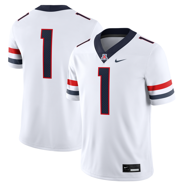 #1 Arizona Wildcats Nike Road Game Football Jersey - White