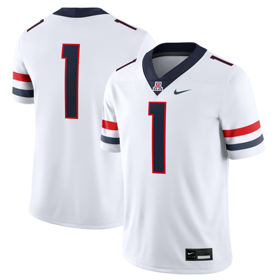 #1 Arizona Wildcats Nike Road Game Football Jersey - White