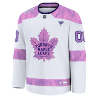 Toronto Maple Leafs Fanatics White 2024 Hockey Fights Cancer Custom Practice Jersey