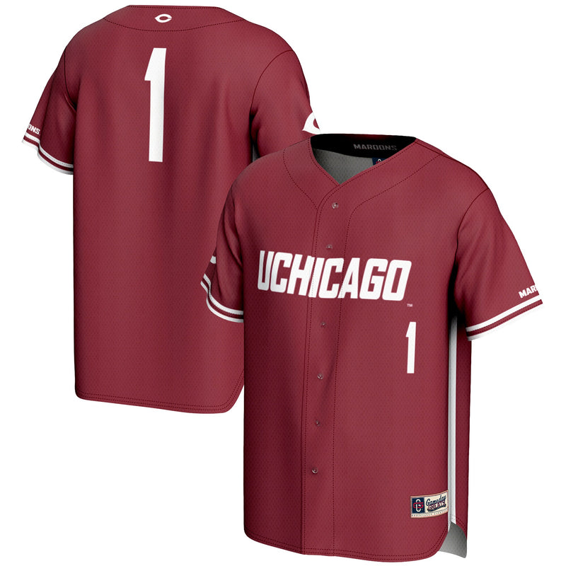 #1 UChicago Maroons GameDay Greats Lightweight Baseball Fashion Jersey - Maroon