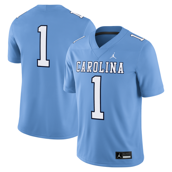 #1 North Carolina Tar Heels Jordan Brand Alternate Game Football Jersey - Carolina Blue