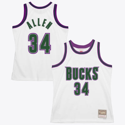 Milwaukee Bucks Mitchell & Ness Ray Allen 1996 Swingman Authentic Jersey - White