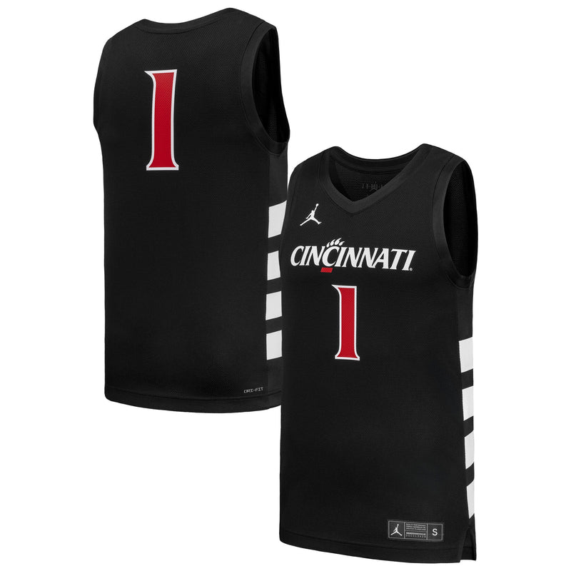 #1 Cincinnati Bearcats Nike Replica Basketball Jersey - Black