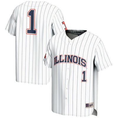 GameDay Greats #1 White Illinois Fighting Illini Lightweight Baseball Jersey