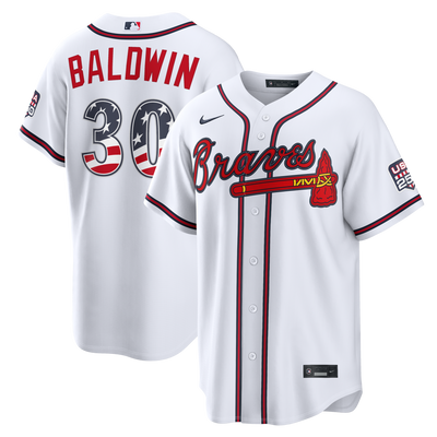 Fourth of July Atlanta Braves Drake Baldwin Nike White USA 250 Stadium Jersey