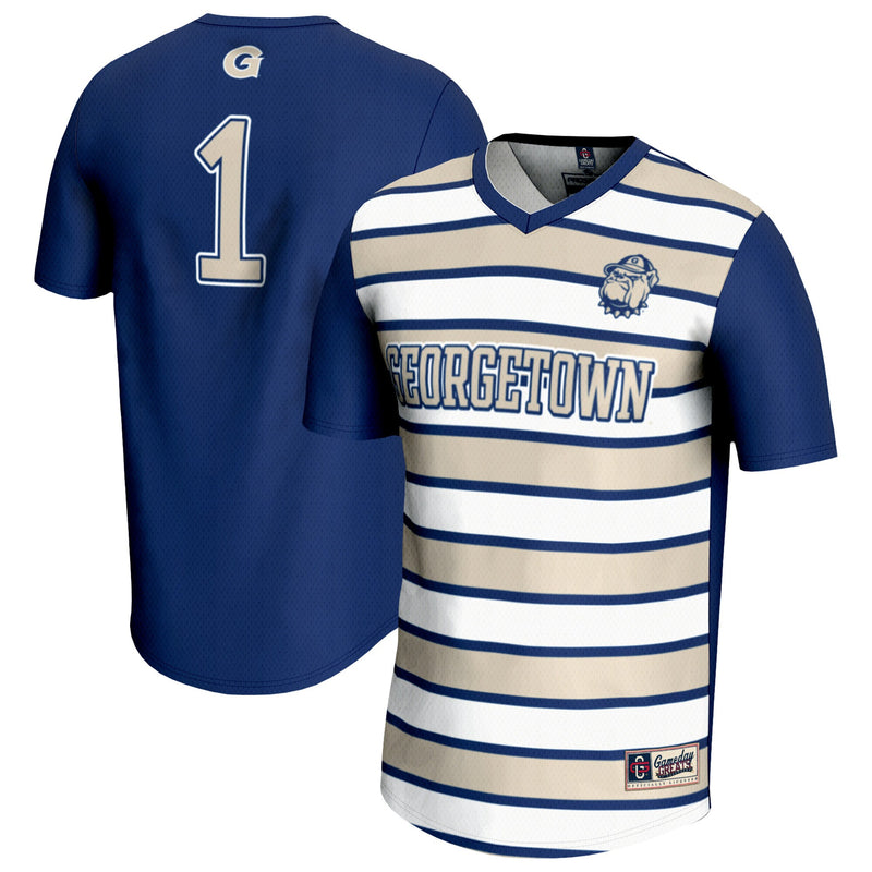 #1 Georgetown Hoyas GameDay Greats Lightweight Soccer Fashion Jersey - Navy