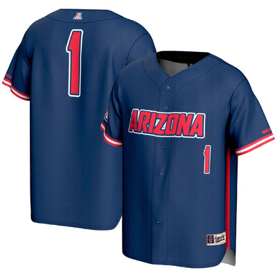 #1 Arizona Wildcats GameDay Greats Lightweight Baseball Fashion Jersey - Navy