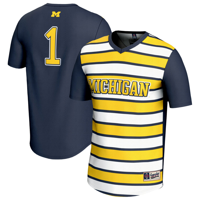 #1 Michigan Wolverines GameDay Greats Lightweight Soccer Fashion Jersey - Navy