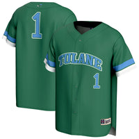 #1 Tulane Green Wave GameDay Greats Lightweight Collegiate Baseball Fashion Jersey - Green