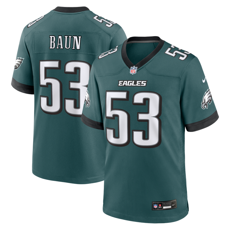 Philadelphia Eagles Zack Baun Nike Midnight Green Team Game Jersey