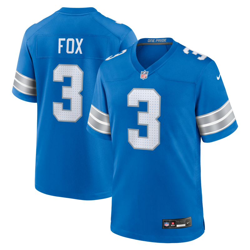Detroit Lions Jack Fox Nike Blue Team Game Jersey