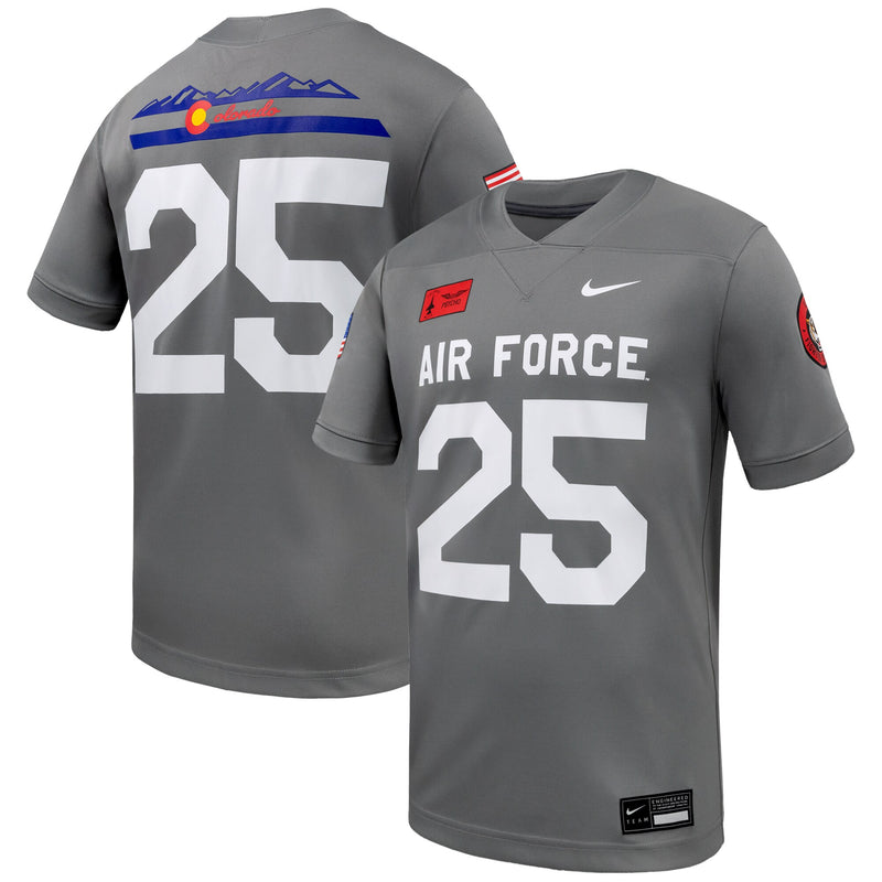 #25 Air Force Falcons Nike APLS Fighting Falcon Collection Game Football Jersey - Gray