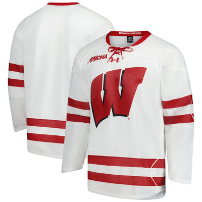 Wisconsin Badgers Under Armour Replica Hockey Jersey - White