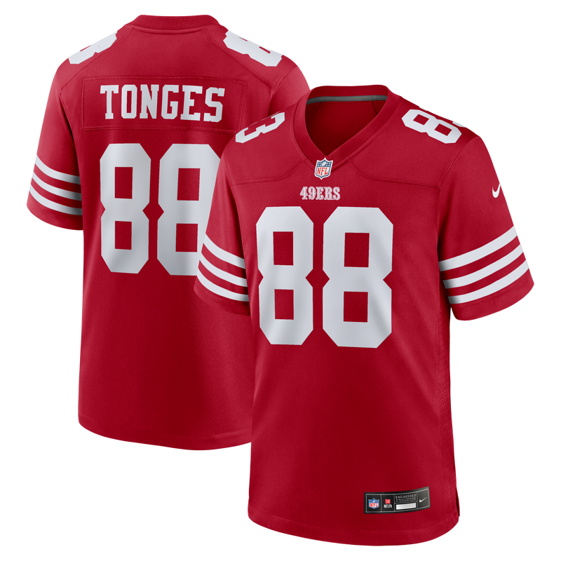 San Francisco 49ers Jake Tonges Nike Scarlet Team Game Jersey