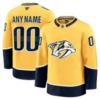 Nashville Predators Fanatics Gold Home Premium Custom Jersey