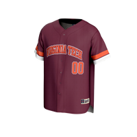 #00 Virginia Tech Hokies GameDay Greats Adult Lightweight Collegiate Baseball Fashion Jersey - Maroon