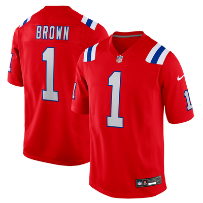 New England Patriots A.J. Brown Nike Red Game Jersey
