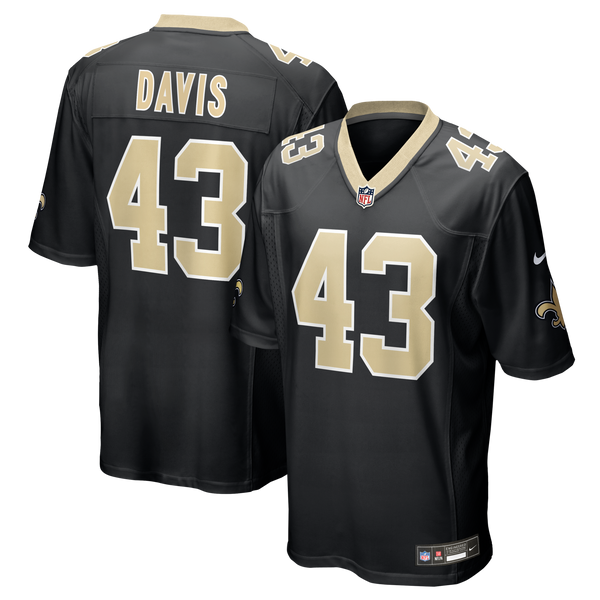 New Orleans Saints Michael Davis Nike Black Team Game Jersey
