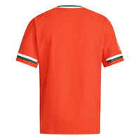 Miami Hurricanes adidas V-Neck Baseball Jersey - Orange