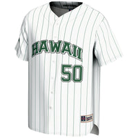 GameDay Greats #1 White Hawaii Rainbow Warriors Lightweight Baseball Jersey