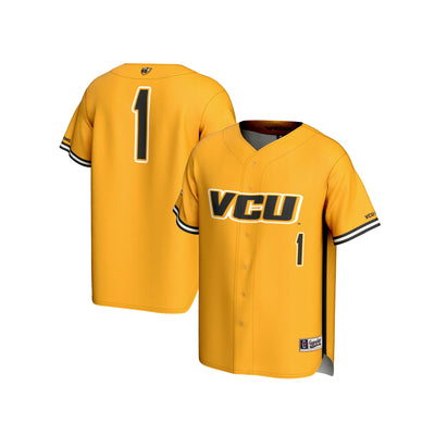 #1 VCU Rams GameDay Greats Lightweight Baseball Fashion Jersey - Gold
