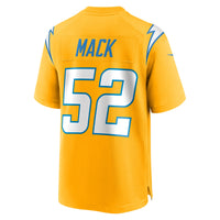 Los Angeles Chargers Khalil Mack Nike Gold Alternate Charger Power Game Player Jersey