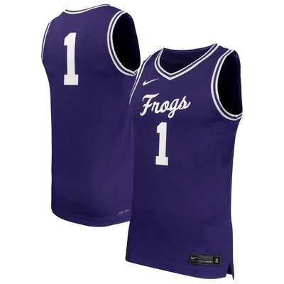 #1 TCU Horned Frogs Nike Replica Basketball Jersey - Purple