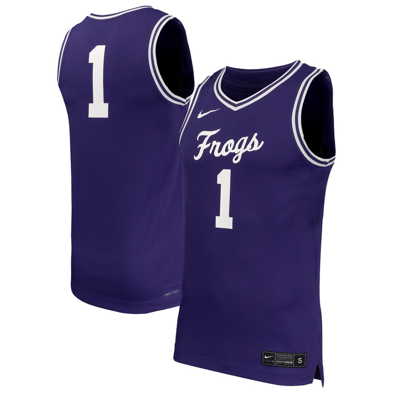 #1 TCU Horned Frogs Nike Replica Basketball Jersey - Purple