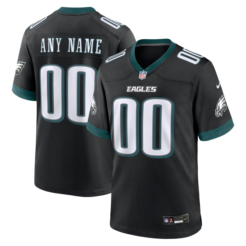 Philadelphia Eagles Nike Black Alternate Custom Game Jersey