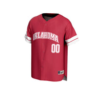 Oklahoma Sooners GameDay Greats Personalized Collegiate Baseball Fashion Jersey - Crimson
