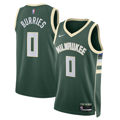 Milwaukee Bucks Nike Icon Swingman Jersey - Green - Brayden Burries