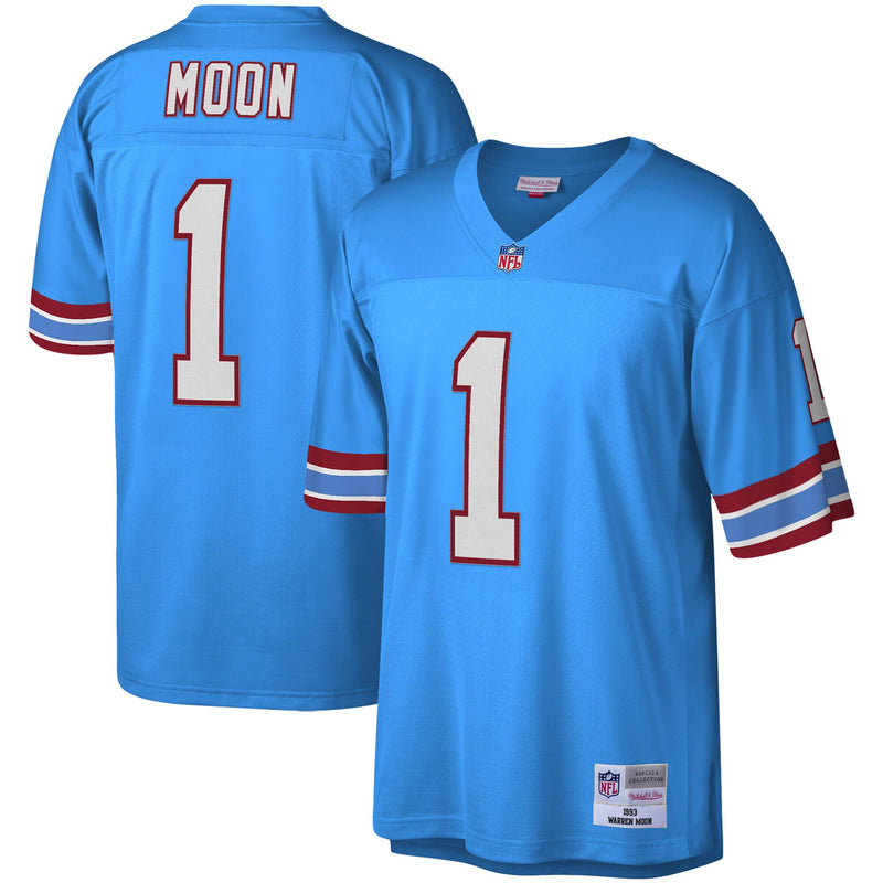 Houston Oilers Warren Moon Mitchell & Ness Light Blue Legacy Replica Jersey