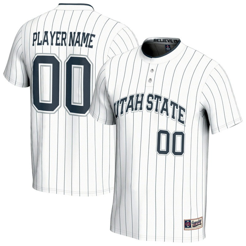 Utah State Aggies GameDay Greats NIL Pick-A-Player Lightweight Softball Fashion Jersey - White