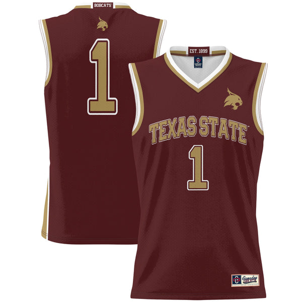 #1 Texas State Bobcats GameDay Greats Lightweight Basketball Jersey - Maroon