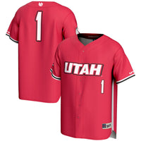 #1 Utah Utes GameDay Greats Lightweight Baseball Fashion Jersey - Red
