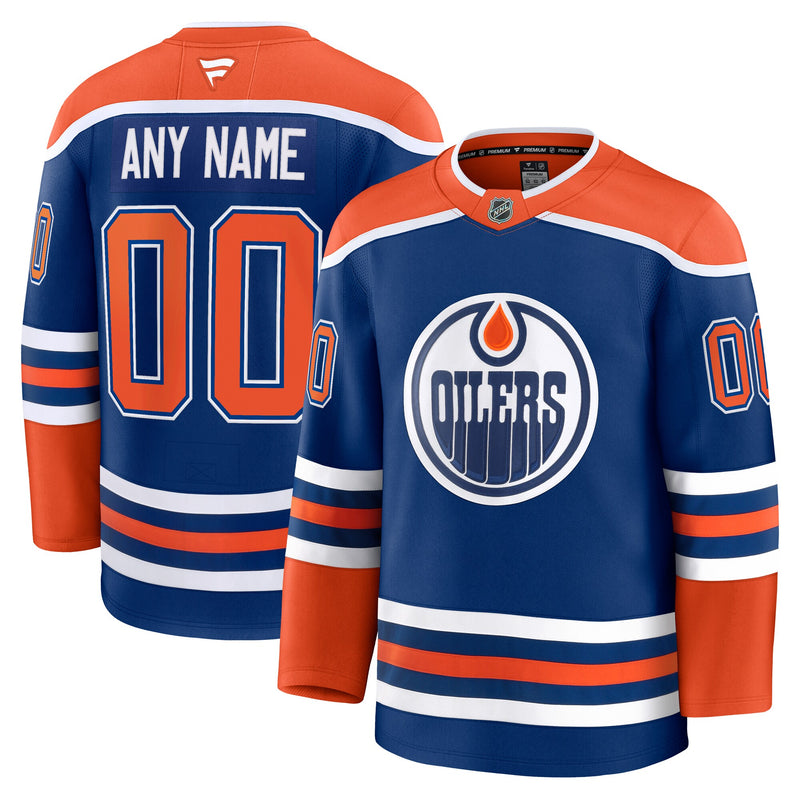 Edmonton Oilers Fanatics Royal Home Premium Custom Jersey