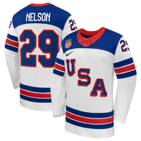 US Hockey Brock Nelson Nike White 2026 Away Replica Jersey