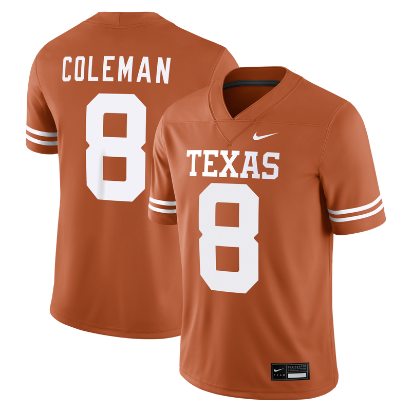 Cam Coleman Texas Longhorns Nike Game Football Jersey - Texas Orange