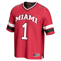 #1 Miami University RedHawks GameDay Greats Lightweight Collegiate Football Fashion Jersey - Red