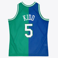 Dallas Mavericks Mitchell & Ness Jason Kidd 1994 Split Swingman Jersey - Blue/Green