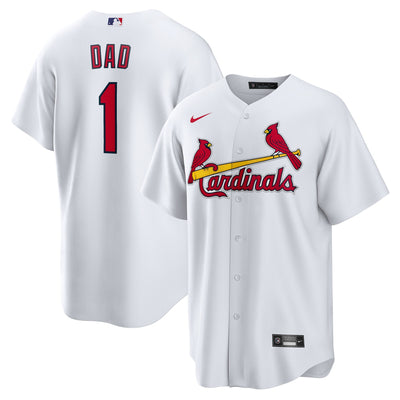 St. Louis Cardinals Nike White #1 Dad Home Replica Jersey